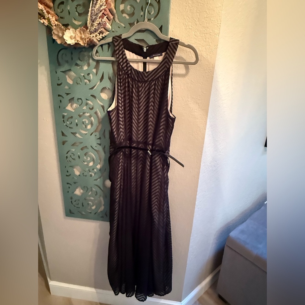 Tommy Hilfiger Black Chevron Midi Dress